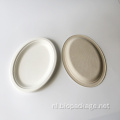 Bagasse witte ovale plaat 10 '' ovale platen